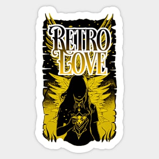 retro love and gotic stylr wings girl themed graphic design by ironpalette Sticker